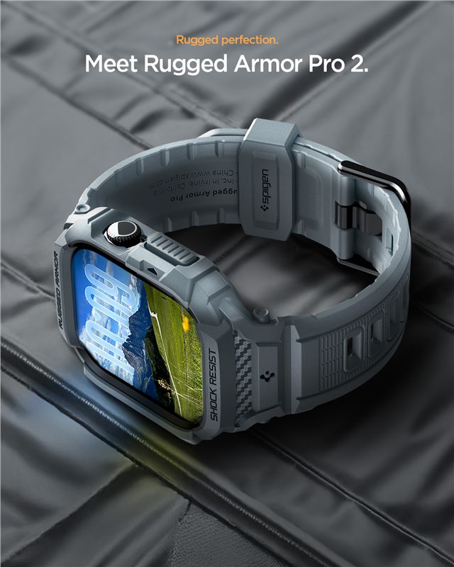 Spigen Rugged Armor Pro 2, dark gray - Apple Watch 11 46mm