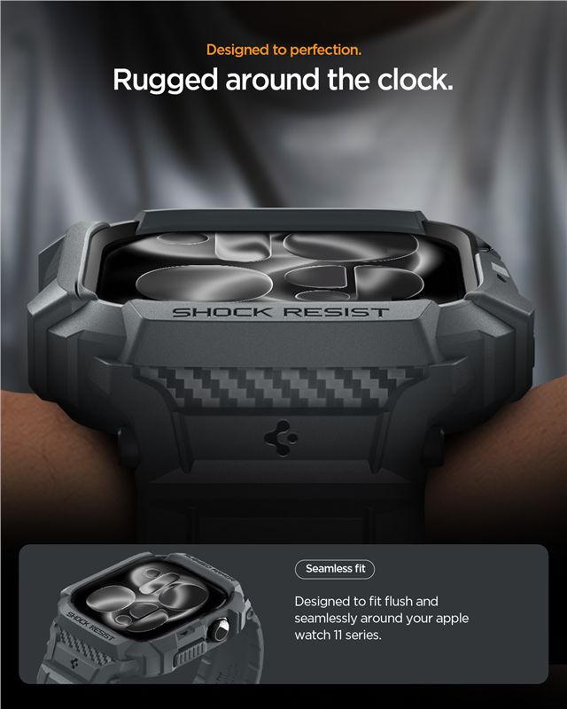 Spigen Rugged Armor Pro 2, dark gray - Apple Watch 11 46mm