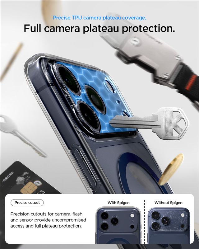 Spigen Ultra Hybrid MagSafe, clear deep blue - iPhone 17 Pro Max