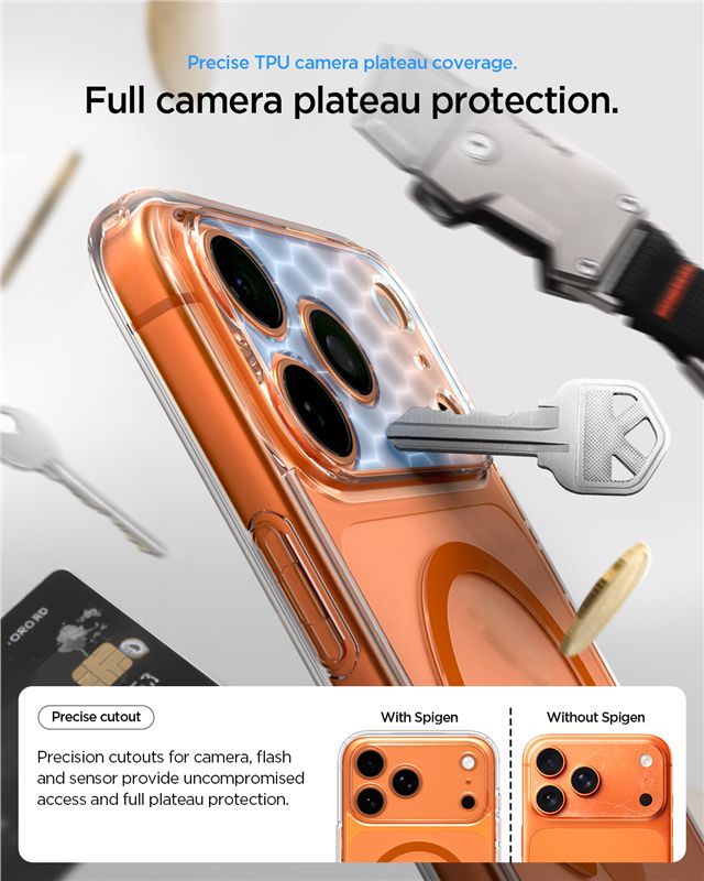 Spigen Ultra Hybrid MagSafe, číry oranžový - iPhone 17 Pro