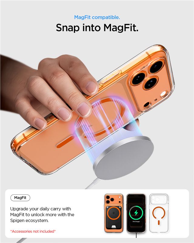Spigen Ultra Hybrid MagSafe, číry oranžový - iPhone 17 Pro