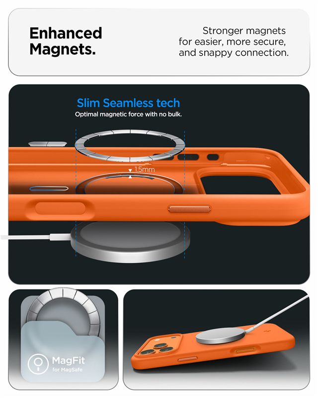 Spigen Silicone Fit MagSafe, cosmic orange - iPhone 17 Pro Max