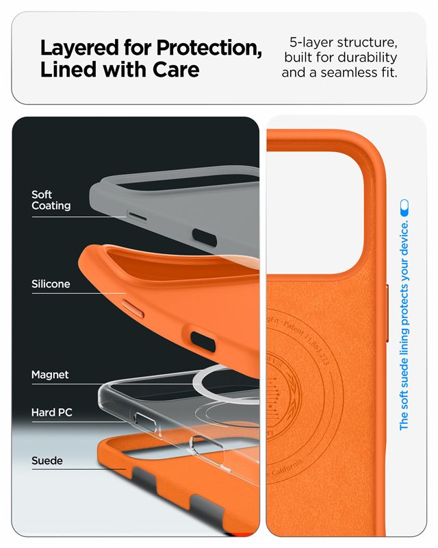 Spigen Silicone Fit MagSafe, cosmic orange - iPhone 17 Pro Max