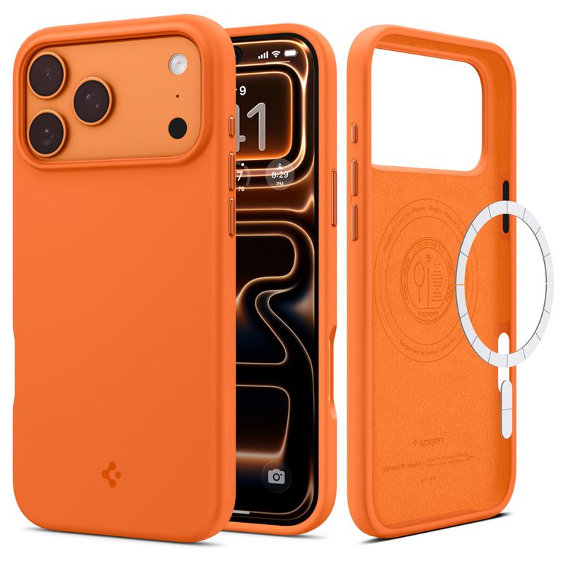 Spigen Silicone Fit MagSafe, cosmic orange - iPhone 17 Pro Max