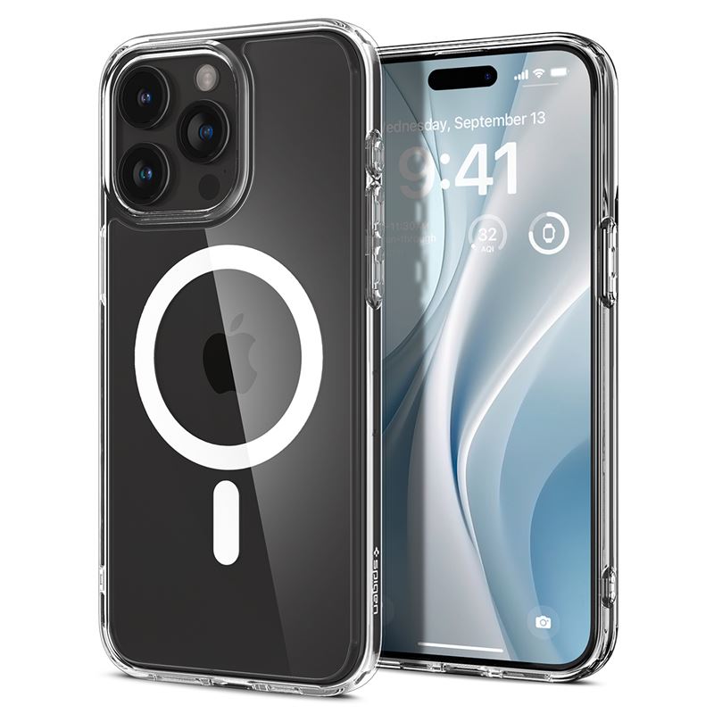 Spigen Crystal Hybrid MagSafe, white - iPhone 15 Pro Max