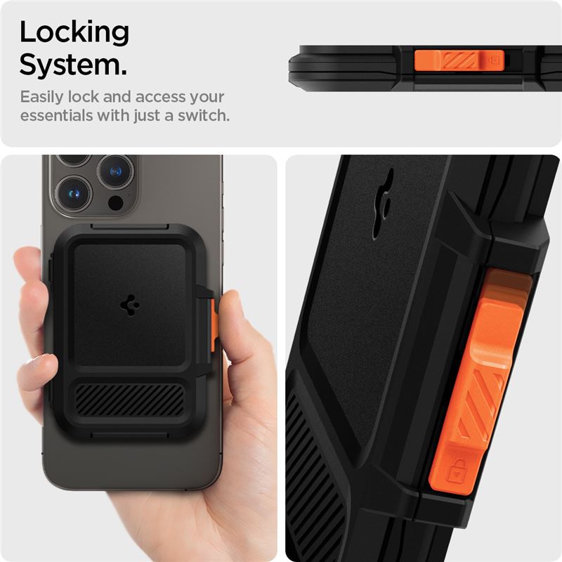Spigen iPhone Lock Fit Wallet with MagSafe, black