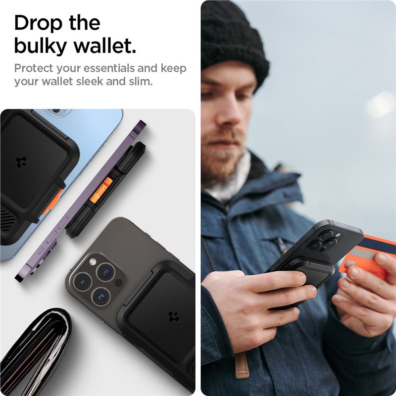 Spigen iPhone Lock Fit Wallet with MagSafe, black
