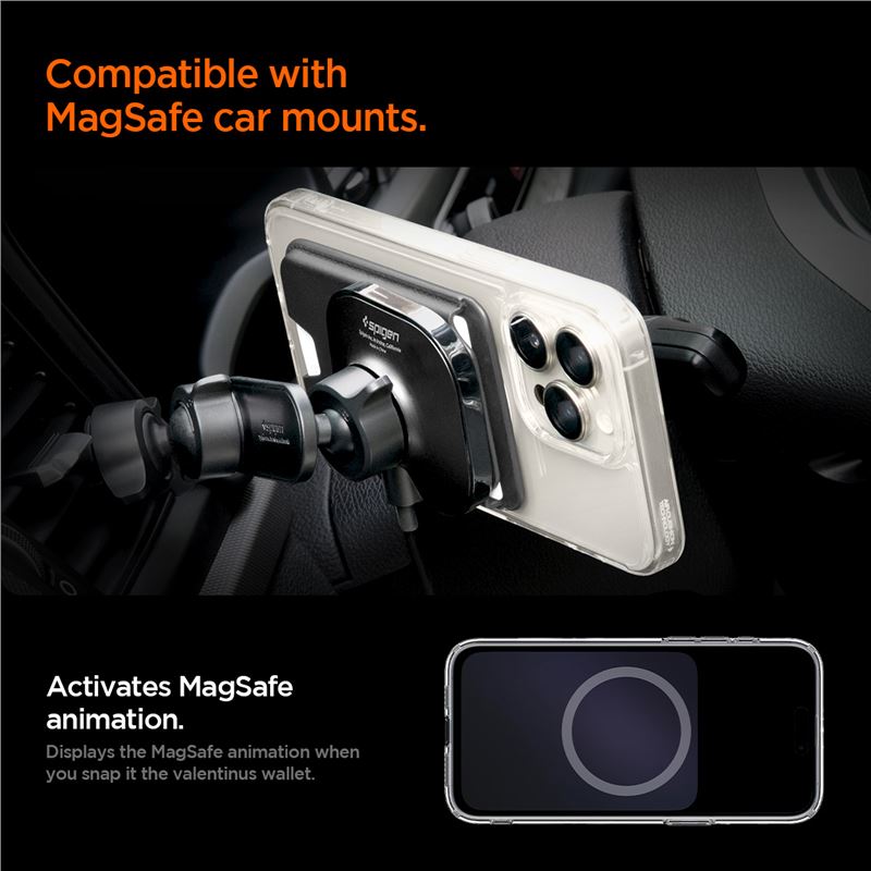 Spigen Valentinus MagSafe Wallet 3 Card, black
