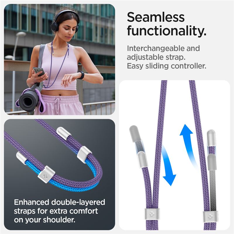 Spigen Universal Cross Body Strap 2 1 Pack, deep purple