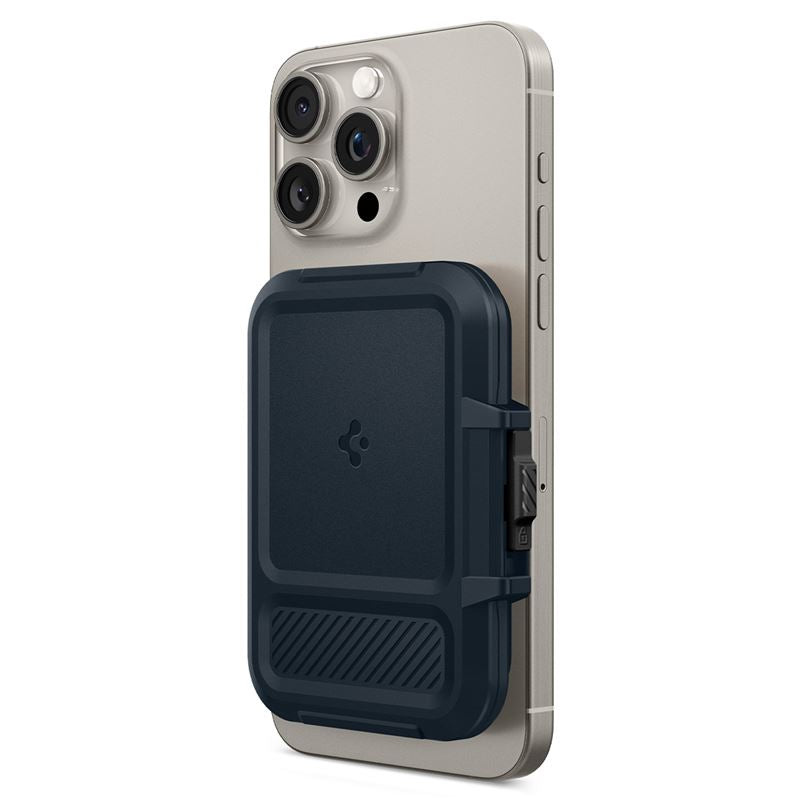 Spigen iPhone Lock Fit MagSafe Wallet, metal slate