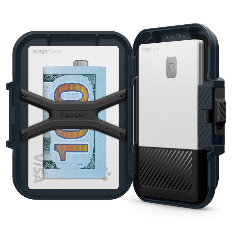 Spigen iPhone Lock Fit MagSafe Wallet, metal slate