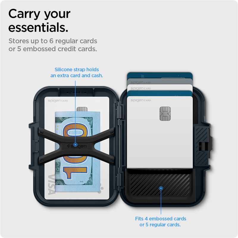 Spigen iPhone Lock Fit MagSafe Wallet, metal slate