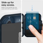 Spigen iPhone Lock Fit MagSafe Wallet, metal slate