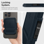 Spigen iPhone Lock Fit MagSafe Wallet, metal slate