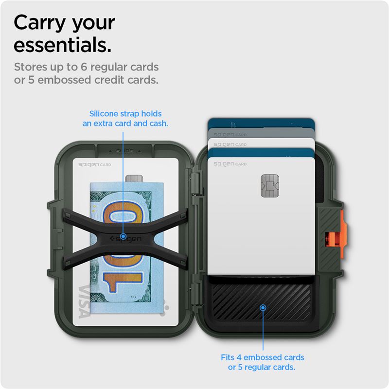Spigen iPhone Lock Fit MagSafe Wallet, military green