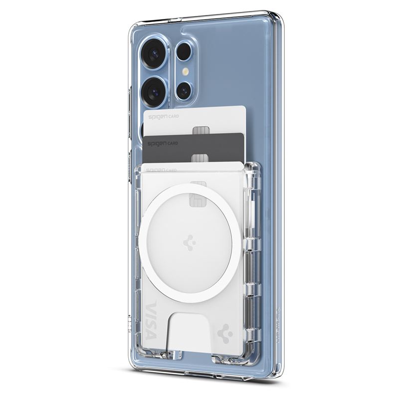 Spigen Ultra Hybrid Wallet MagSafe+, crystal clear - Samsung Galaxy S25 Series