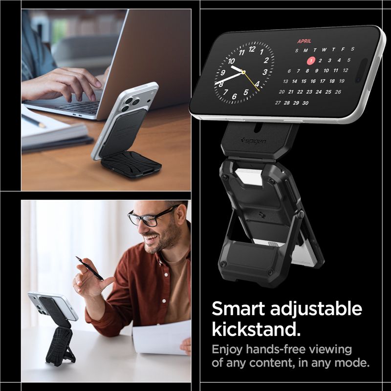 Spigen Tough Armor Pro Wallet MagSafe 5 kariet, čierna