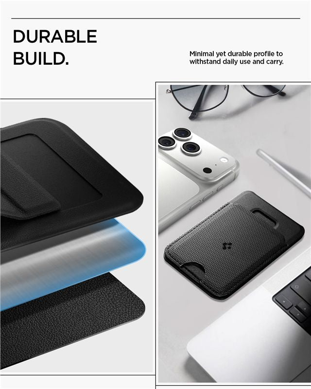 Spigen Slim Fold Stand MagSafe Wallet 1 Card, black