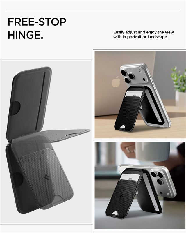 Spigen Slim Fold Tripod MagSafe Wallet 3 Card, black