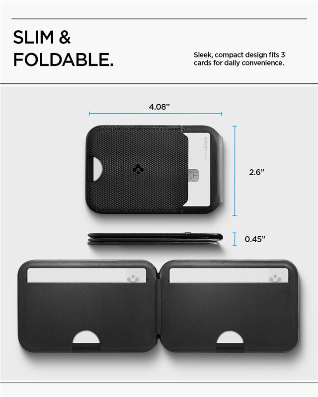 Spigen Slim Fold Tripod MagSafe Wallet 3 Card, black