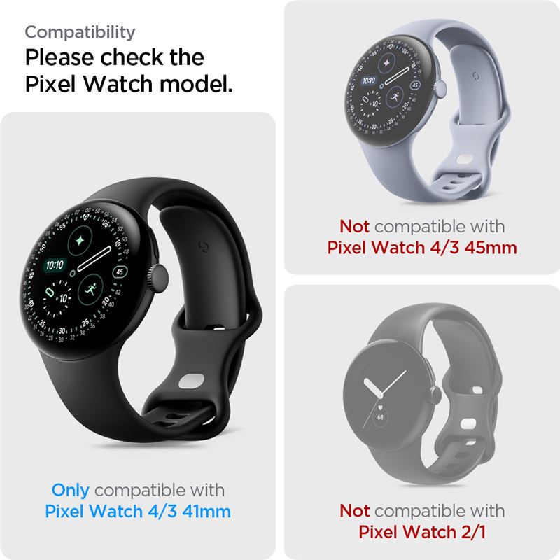 Spigen EliteShield EZ Fit 2 Pack - Google Pixel Watch 5/4/3 41mm