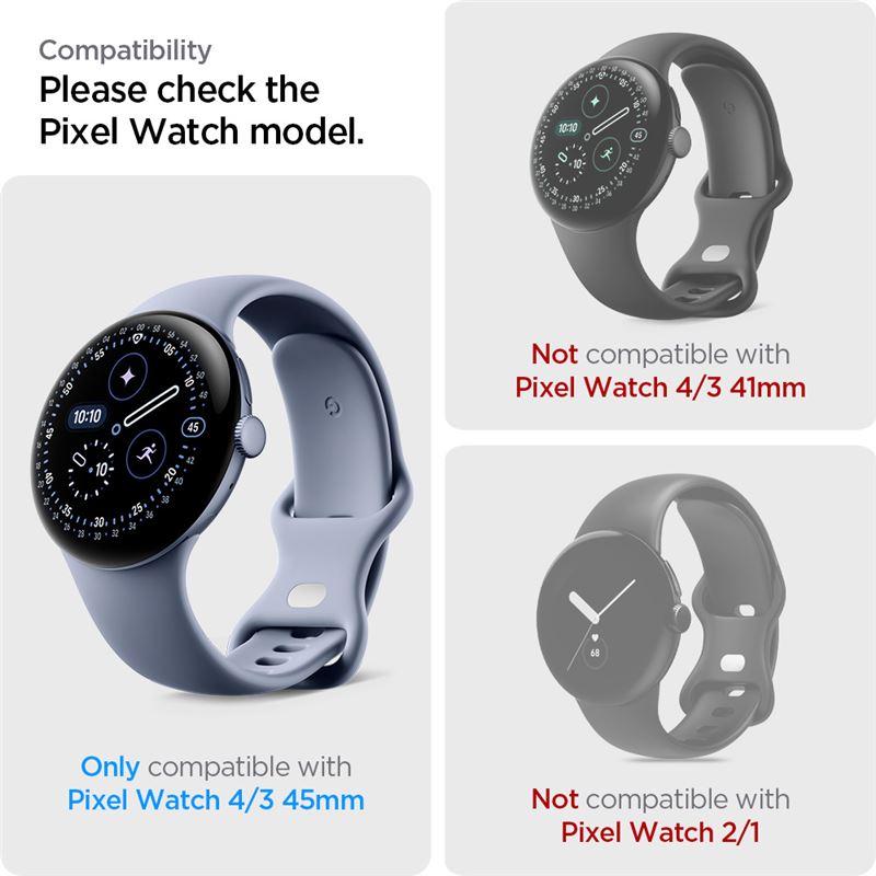 Spigen EliteShield EZ Fit 2 Pack - Google Pixel Watch 5/4/3 45mm
