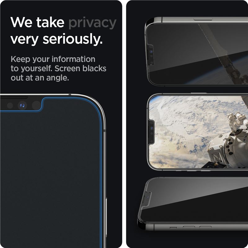 Spigen Glass tR EZ Fit 2 Pack, privacy sensor open - iPhone 14 Plus/13 Pro Max