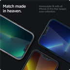 Spigen Glass tR EZ Fit 2 Pack, privacy sensor open - iPhone 14 Plus/13 Pro Max