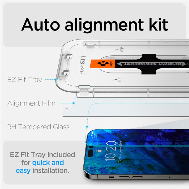 Spigen Glass tR EZ Fit 2 Pack Sensor Protection - iPhone 14 Pro Max