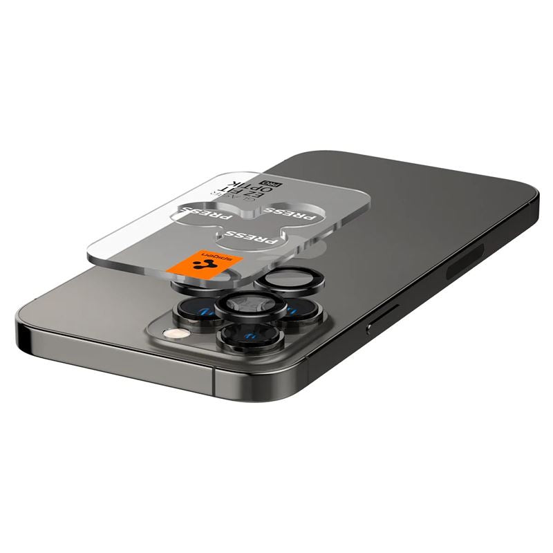 Spigen Glass tR EZ Fit Optik Pro 2 Pack, black - iPhone 17/16/15/14 Pro / 17/16/15/14 Pro Max