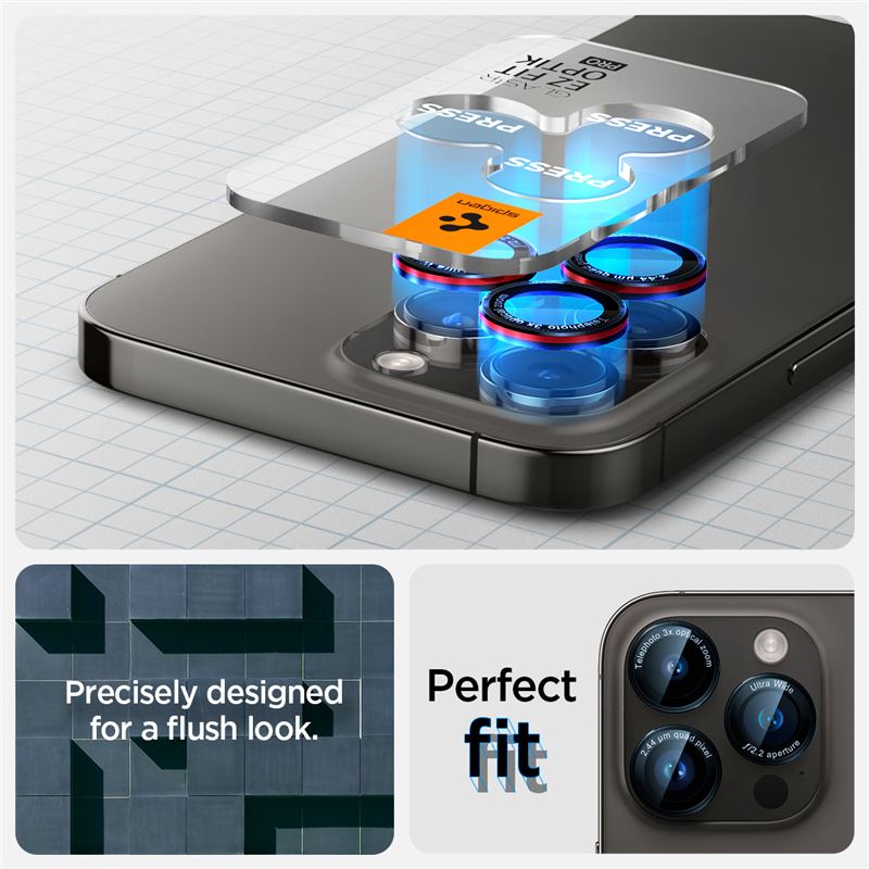 Spigen Glass tR EZ Fit Optik Pro 2 Pack, L-s - iPhone 17/16/15/14 Pro / 17/16/15/14 Pro Max