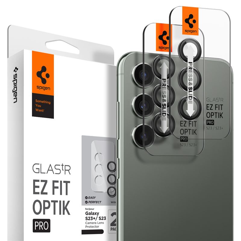 Spigen Glass EZ Fit Optik Pro 2 Pack, black - Samsung Galaxy S23/Galaxy S23+/Galaxy S24