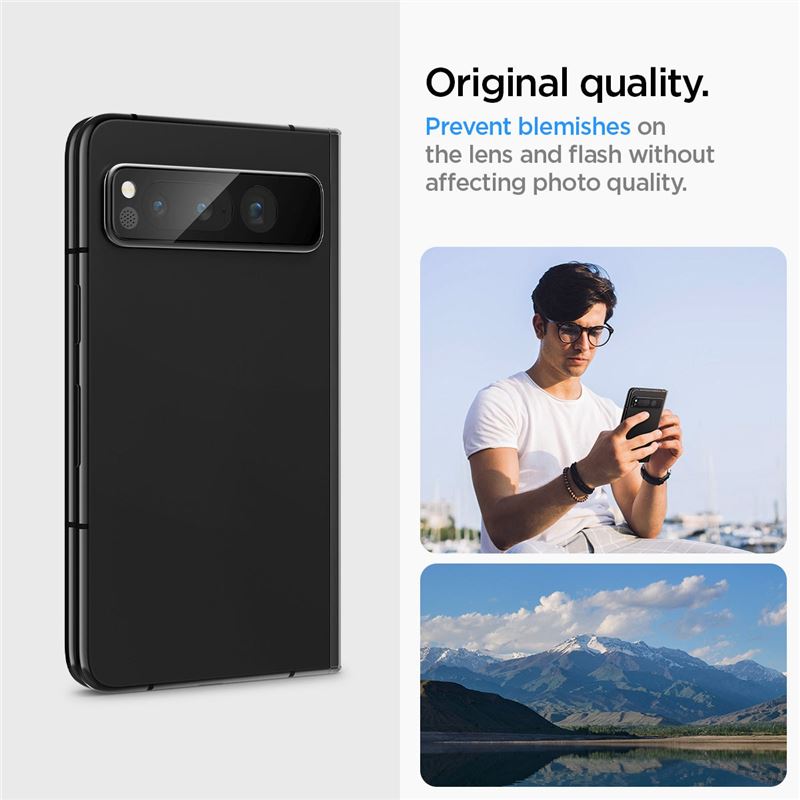 Spigen Glass EZ Fit Optik Pro 2 Pack, black - Google Pixel Fold