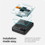 Spigen Glass tR EZ Fit Cover 2 Pack - Samsung Galaxy Z Flip5