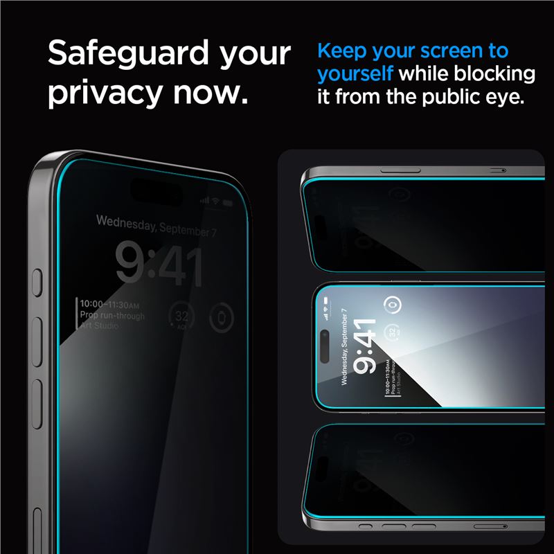 Spigen Glass tR EZ Fit (Privacy) 2 Pack - iPhone 15 Pro Max