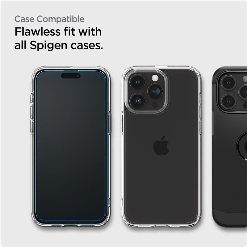 Spigen Glass tR AlignMaster 2 Pack, FC Black - iPhone 15 Pro Max