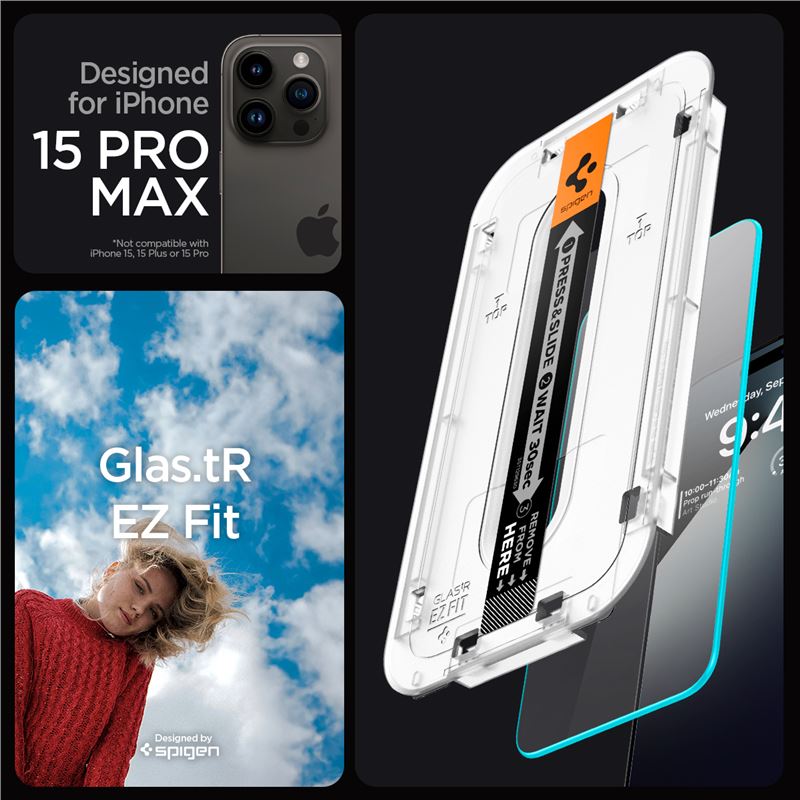 Spigen Glass tR EZ Fit HD 1 Pack - iPhone 15 Pro Max