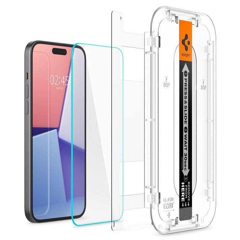 Spigen Glass tR EZ Fit 2 Pack - iPhone 16/15 Plus