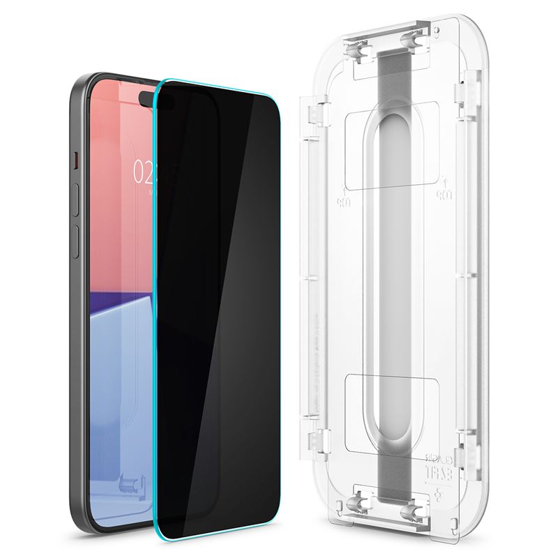Spigen Glass tR EZ Fit (Privacy) 2 Pack - iPhone 16/15 Plus