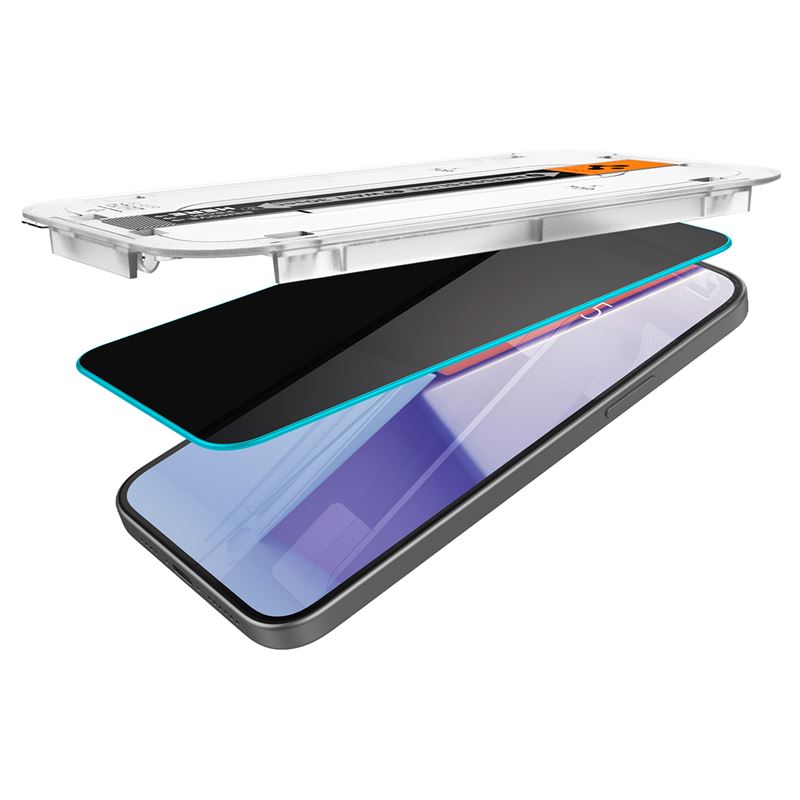 Spigen Glass tR EZ Fit (Privacy) 2 Pack - iPhone 16/15 Plus