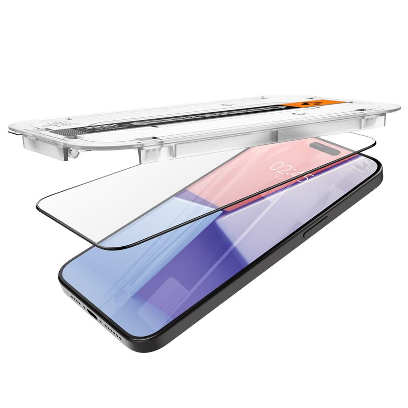 Spigen Glass tR EZ Fit 2 Pack, FC Black - iPhone 15 Pro