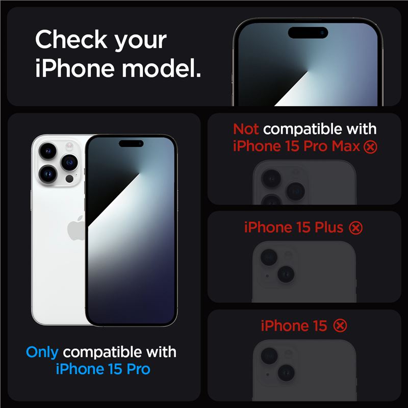 Spigen Glass tR EZ Fit (Privacy) 2 Pack - iPhone 15 Pro