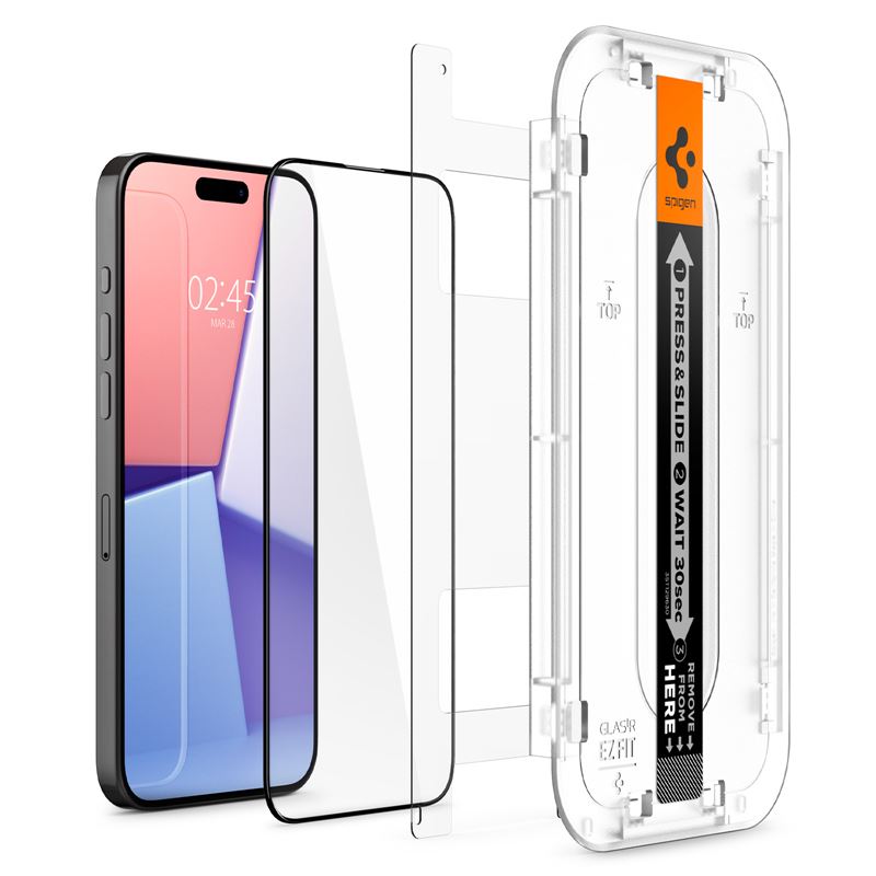 Spigen Glass tR EZ Fit HD 1 Pack, FC Black - iPhone 15 Pro