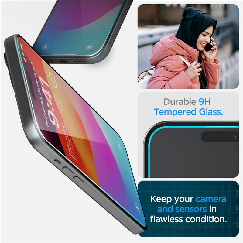 Spigen Glass tR EZ Fit 2 Pack - iPhone 16/15
