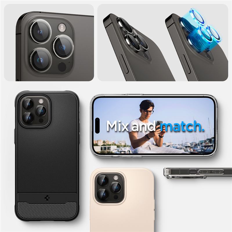 Spigen Glass tR EZ Fit Optik Pro 2 Pack, cc - iPhone 17/16/15/14 Pro / 17/16/15/14 Pro Max