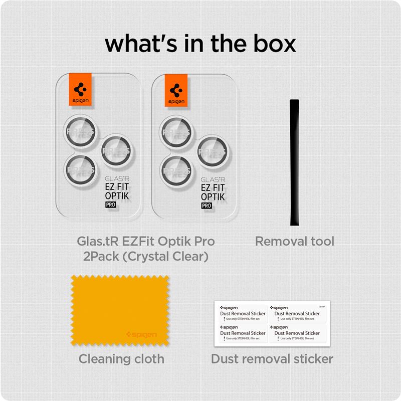 Spigen Glass tR EZ Fit Optik Pro 2 Pack, cc - iPhone 17/16/15/14 Pro / 17/16/15/14 Pro Max
