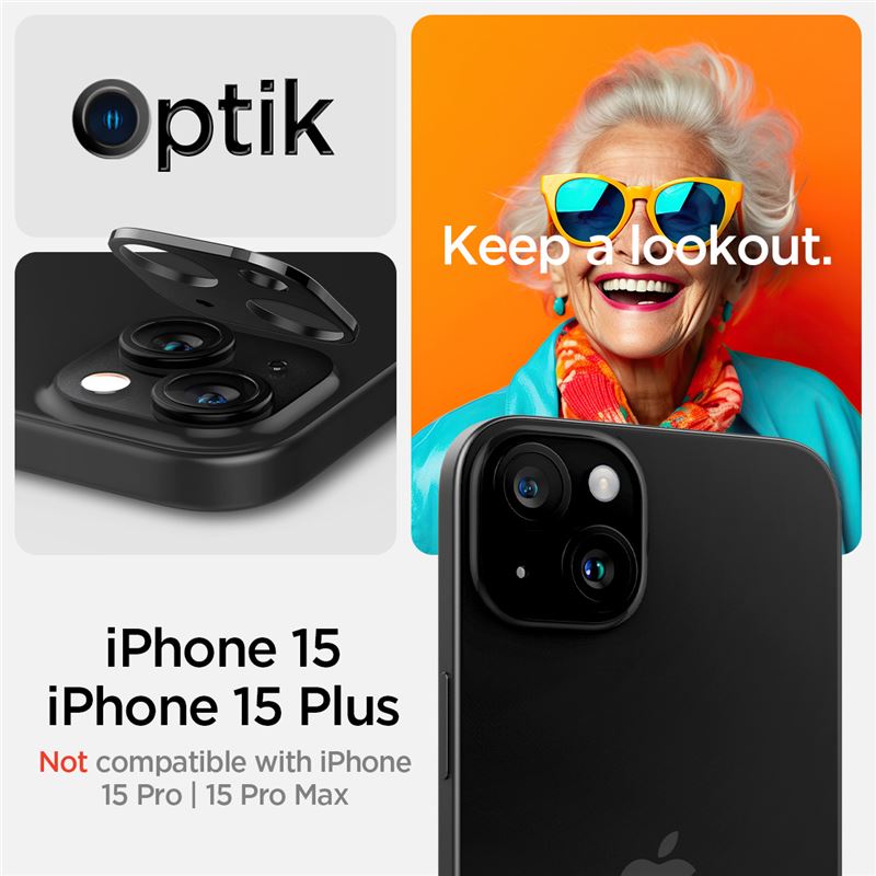 Spigen Glass tR Optik 2 Pack, black - iPhone 15/15 Plus/14/14 Plus