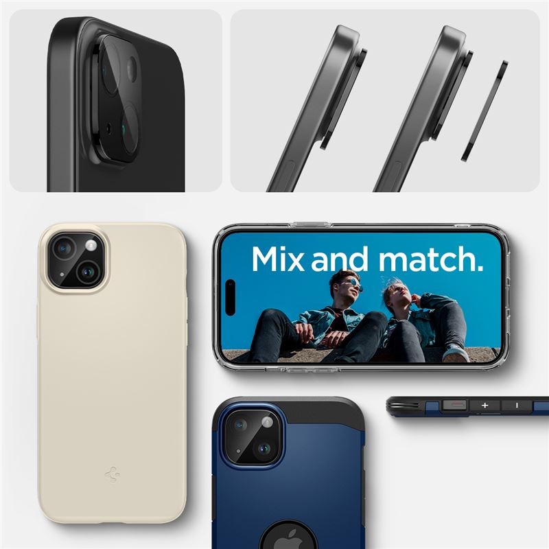 Spigen Glass tR Optik 2 Pack, black - iPhone 15/15 Plus/14/14 Plus