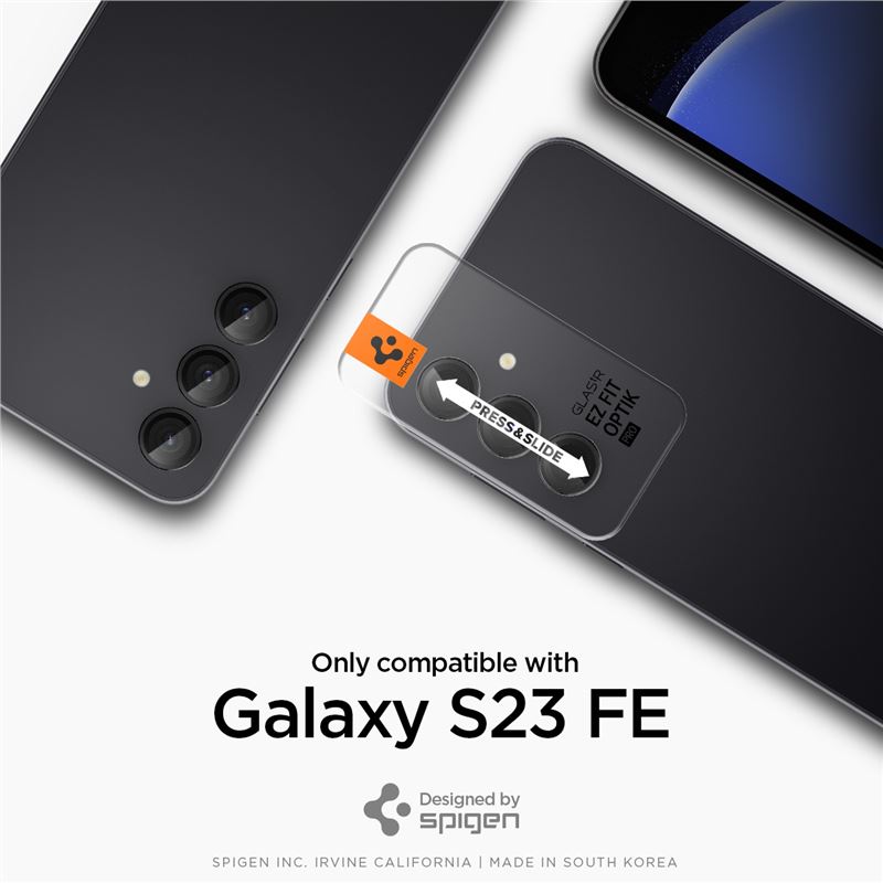 Spigen Glass tR EZ Fit Optik Pro Black 2 Pack - Samsung Galaxy S23 FE