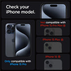 Spigen Glass tR EZ Fit HD Privacy 1 Pack - iPhone 15 Pro